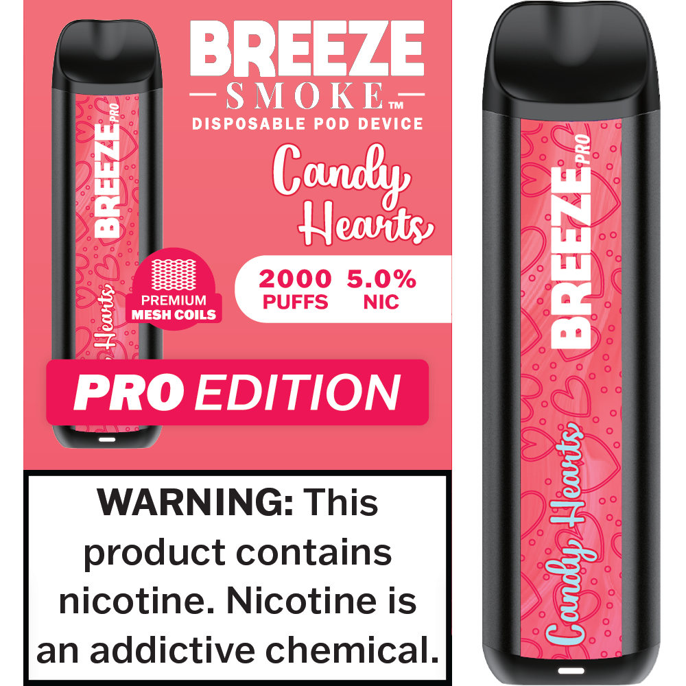 Breeze Smoke Pro 2,000 puffs 5% CANDY HEARTS