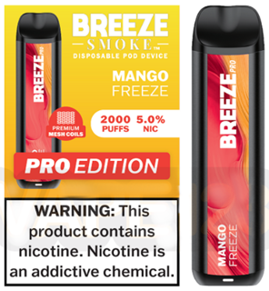 Breeze Smoke Pro 2,000 puffs 5% MANGO FREEZE