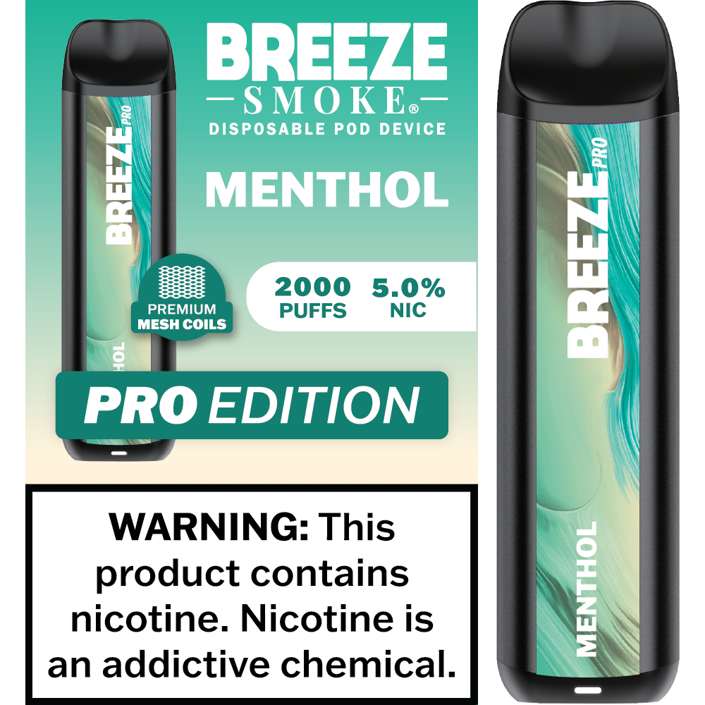 Breeze Smoke Pro 2,000 puffs 5% MENTHOL