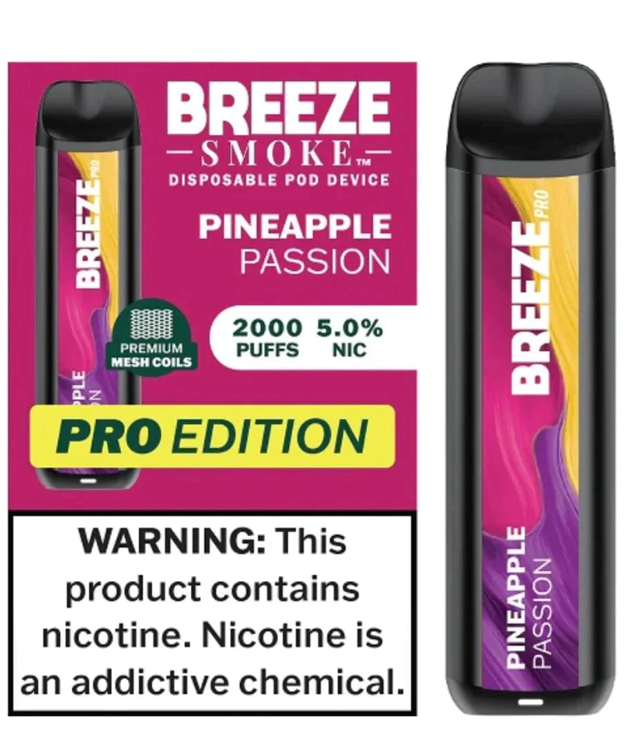 Breeze Smoke Pro 2,000 puffs 5% PINEAPPLE PASSION