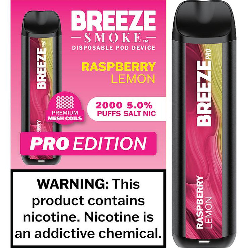 Breeze Smoke Pro 2,000 puffs 5% RASPBERRY LEMON