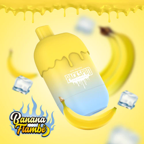 Packspod - Limited Edition 5% Nic 12ml 5000 Puffs Banana Flambe